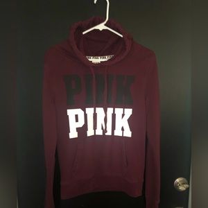 Victoria’s Secret PINK Sz small pull over burgundy hoodie